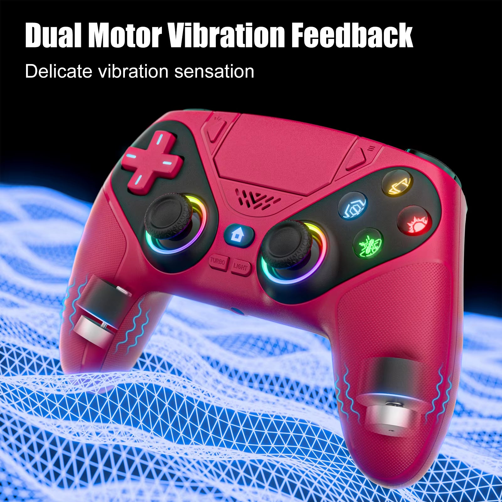 Wireless Gaming Controller Compatible for Ps5/Ps5 Pro/Pc with Hall Joystick Dual Vibration Bluetooth Gamepad Turbo Programming