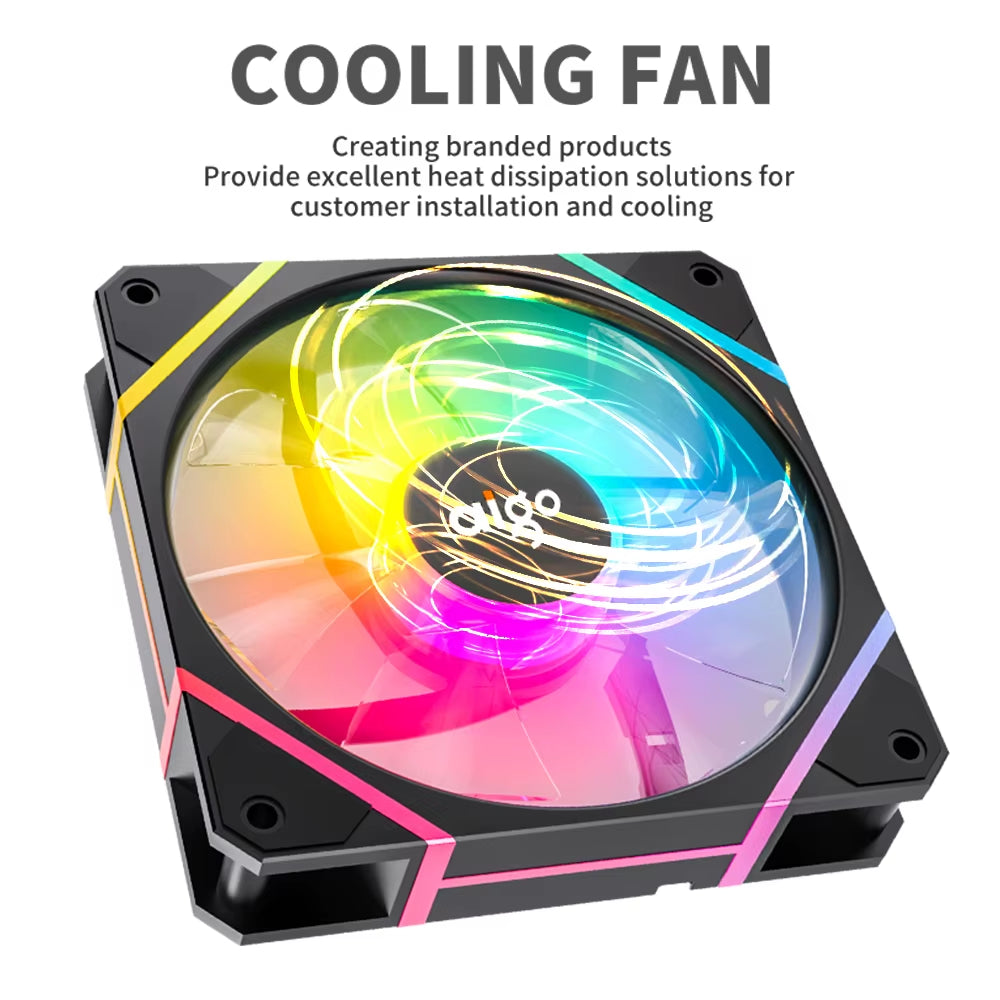 AM12 Rgb Fan Ventoinha PC Controladora 120Mm Computer Case Fan Kit 6Pin Water Cooler CPU Cooling Fans Argb 12Cm Ventilador