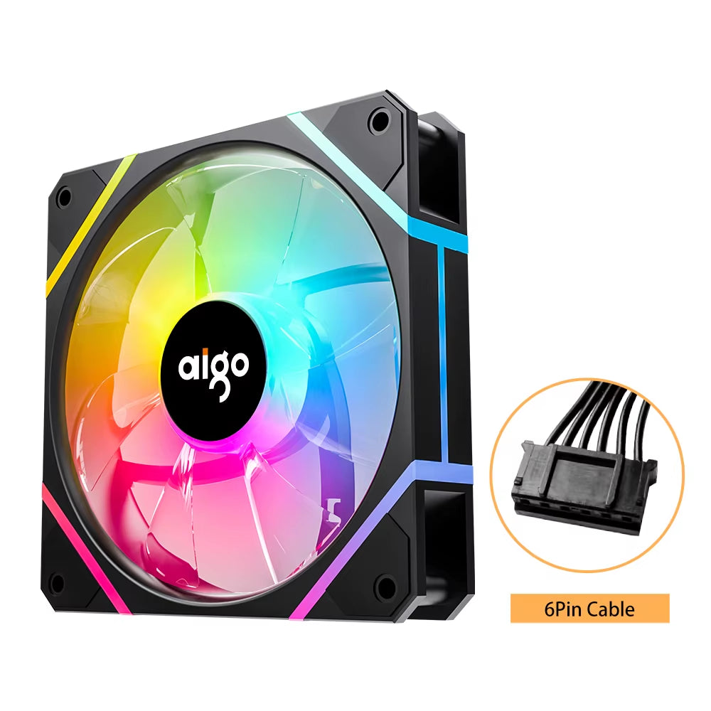 AM12 Rgb Fan Ventoinha PC Controladora 120Mm Computer Case Fan Kit 6Pin Water Cooler CPU Cooling Fans Argb 12Cm Ventilador